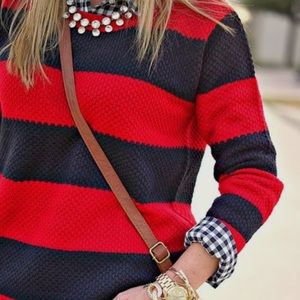F21 Red & Black Striped Rugby Sweater